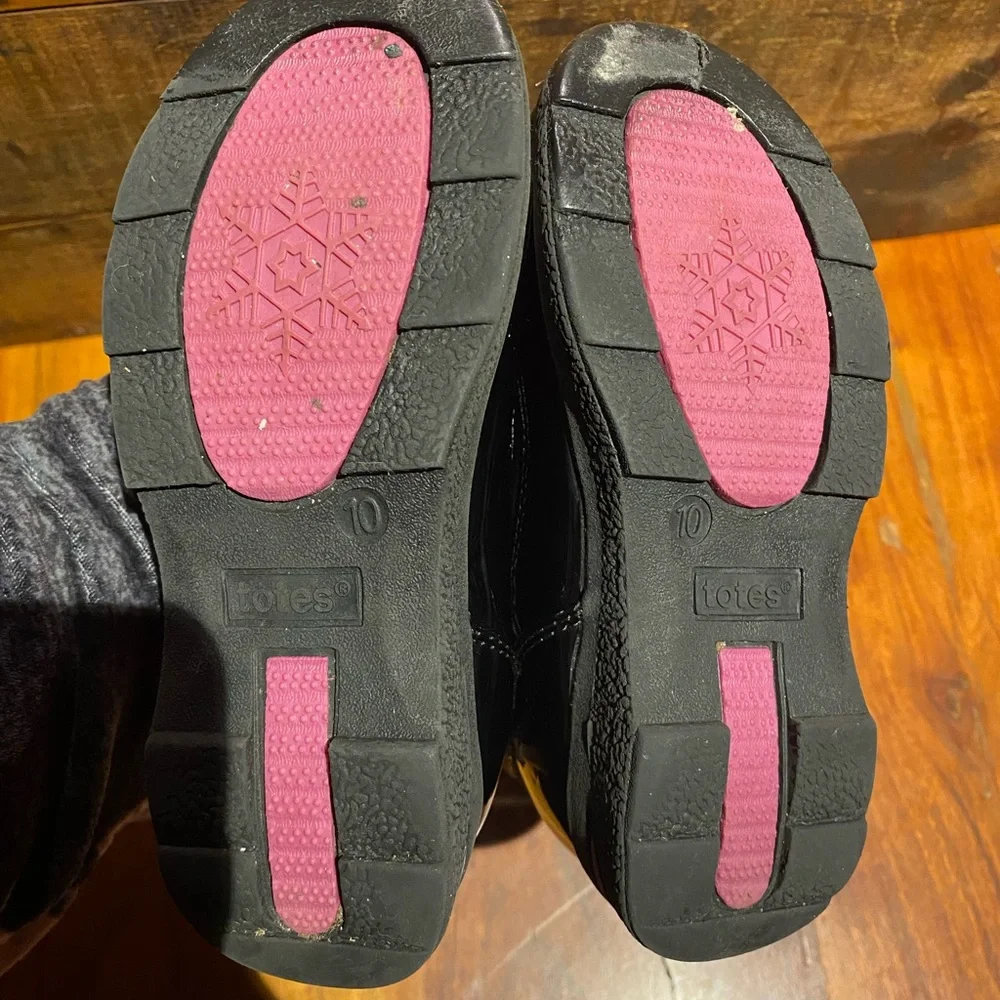Black‎ Totes winter snow boots little girls size 10